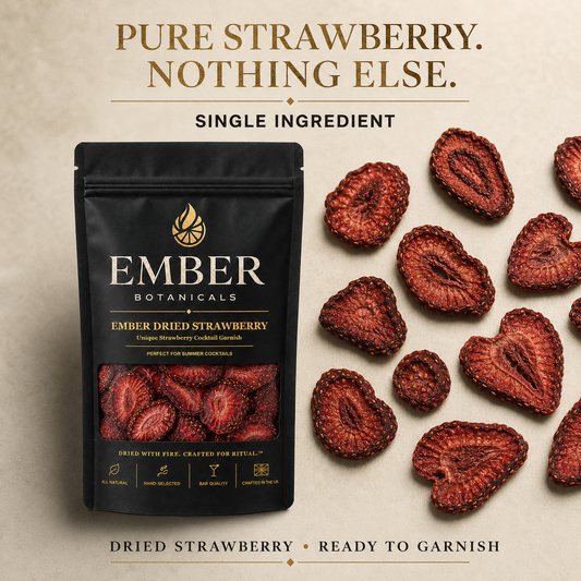 Premium Dried Strawberry Garnish for Cocktails