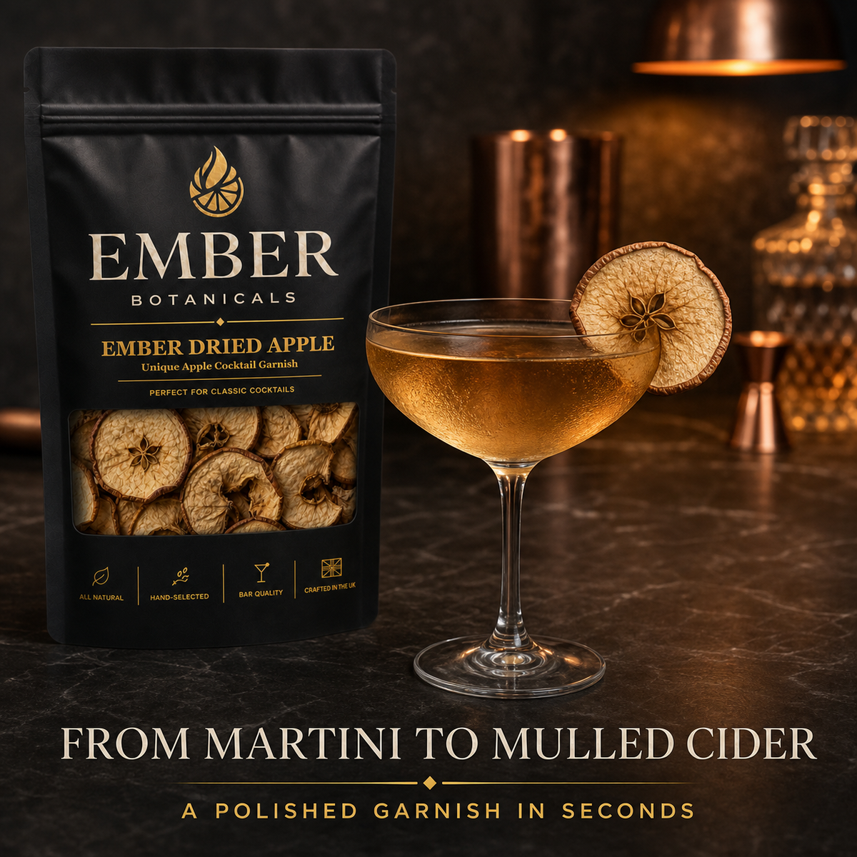 Premium Dried Apple Slices for Cocktails
