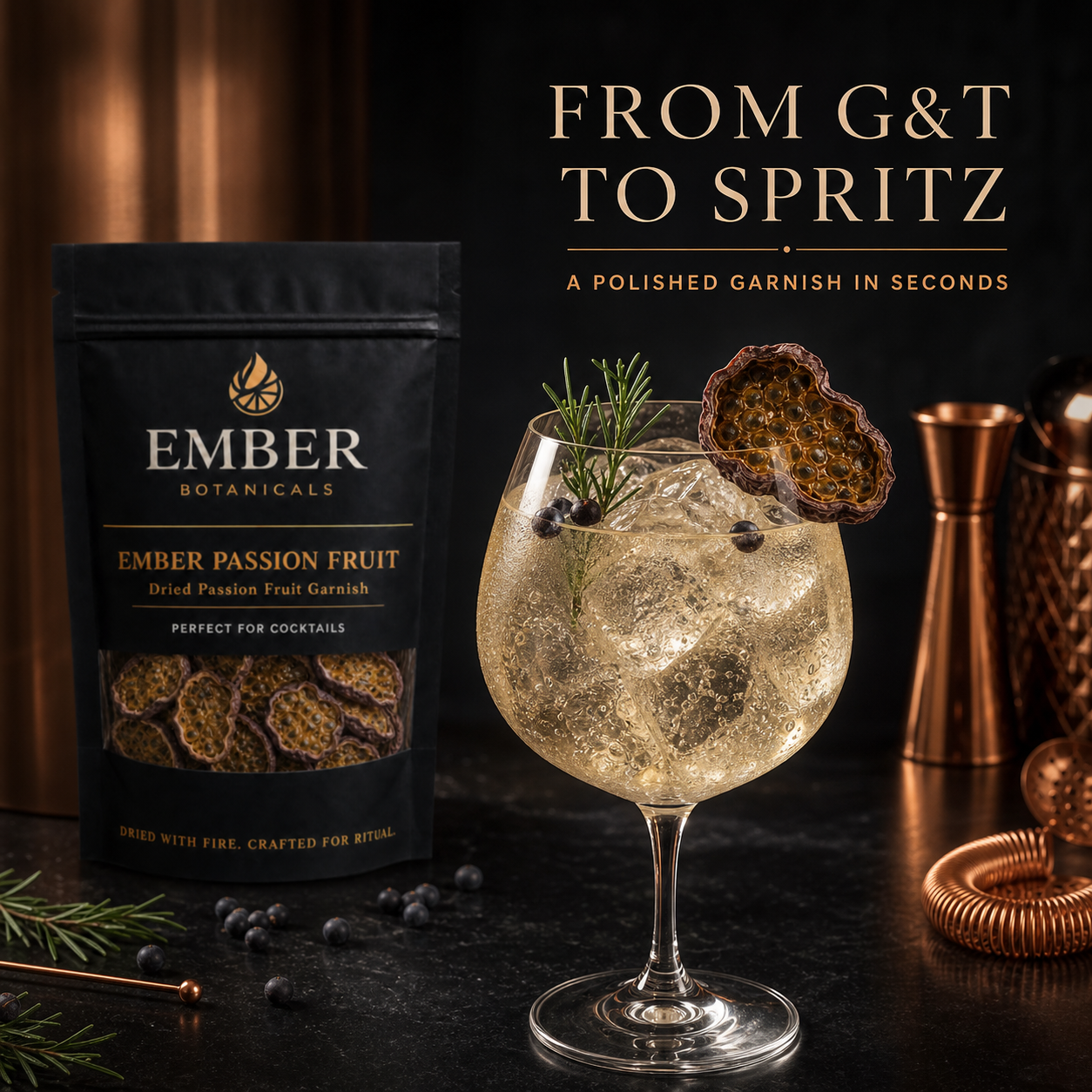 Premium Dried Passion Fruit Garnish for Cocktails