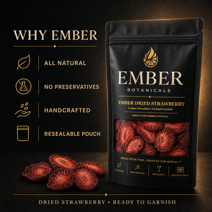 Premium Dried Strawberry Garnish for Cocktails