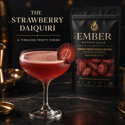 Premium Dried Strawberry Garnish for Cocktails