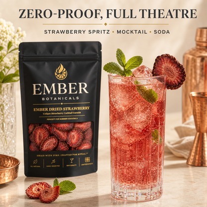 Premium Dried Strawberry Garnish for Cocktails