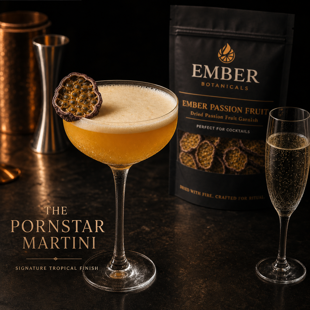 Premium Dried Passion Fruit Garnish for Cocktails