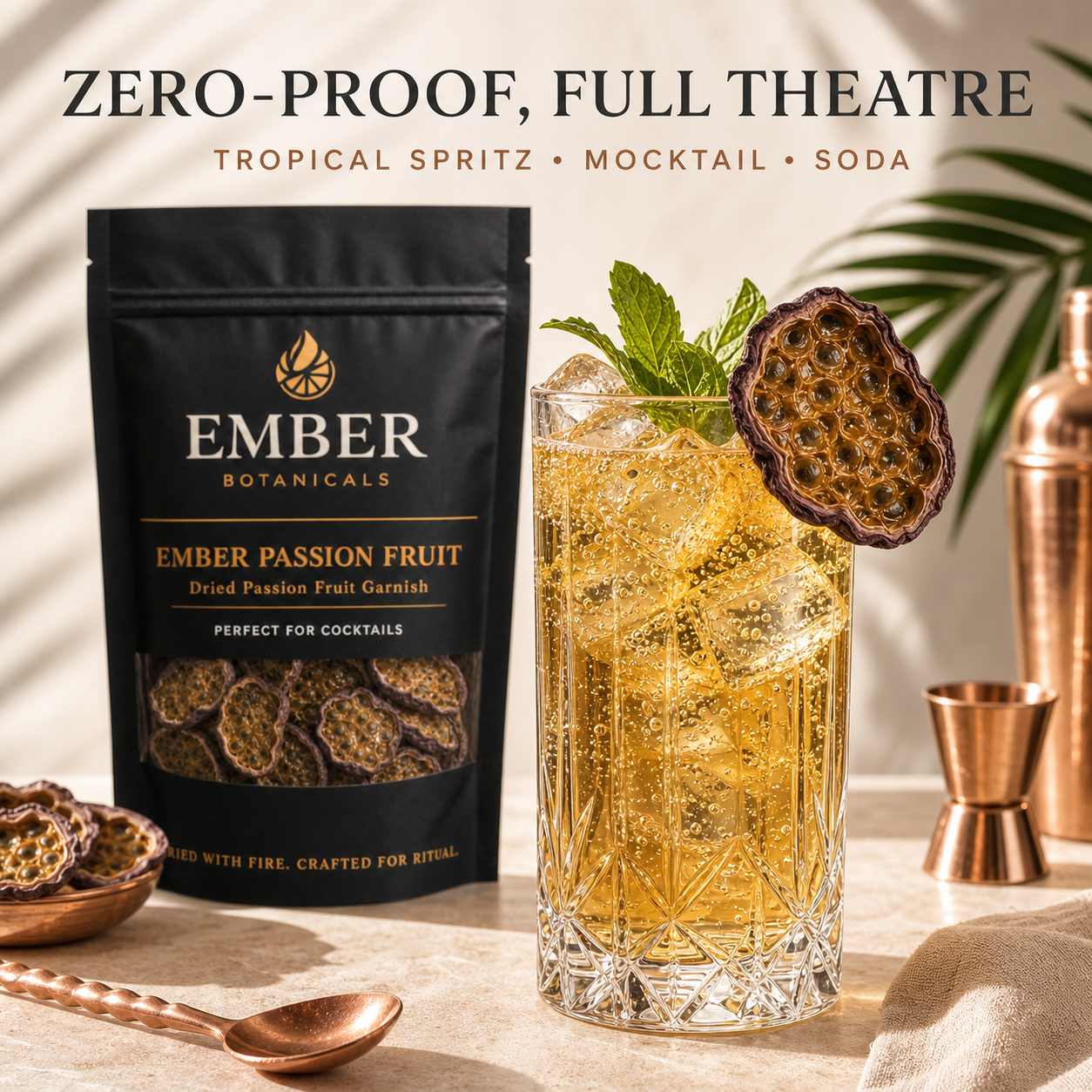 Premium Dried Passion Fruit Garnish for Cocktails