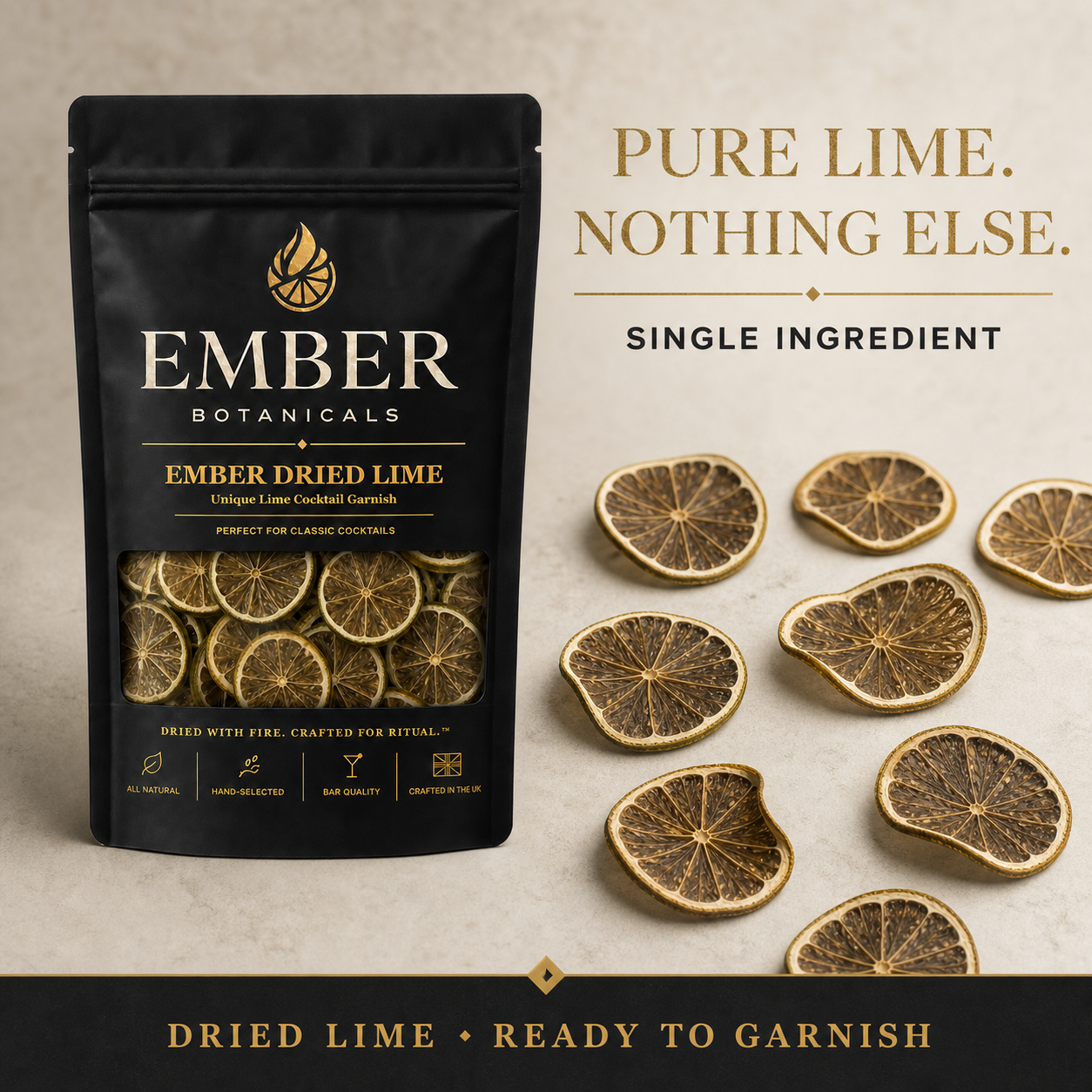 Premium Dried Lime Wheels for Cocktails