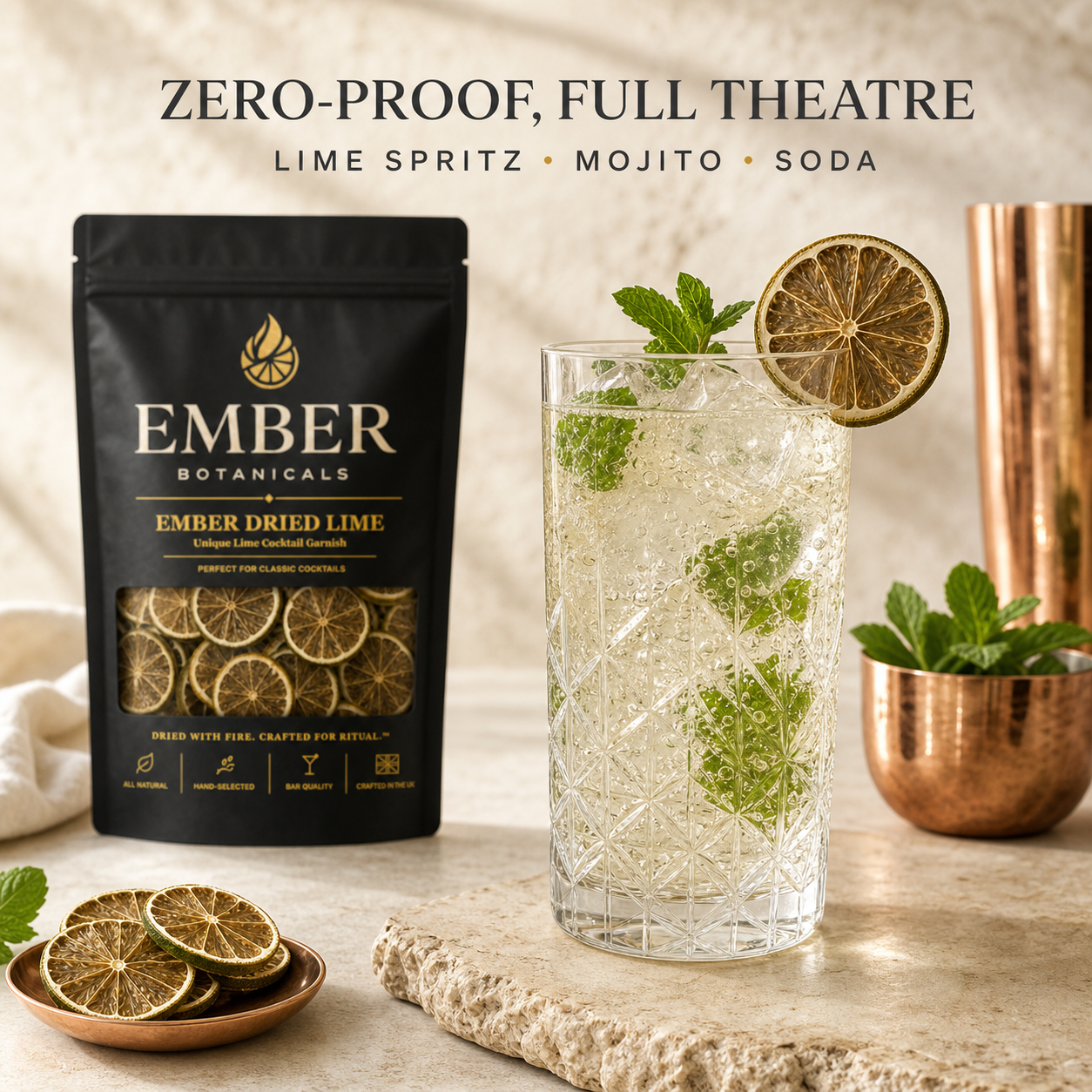 Premium Dried Lime Wheels for Cocktails